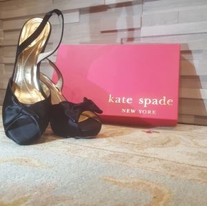 KATE SPADE BLACK SATIN heels